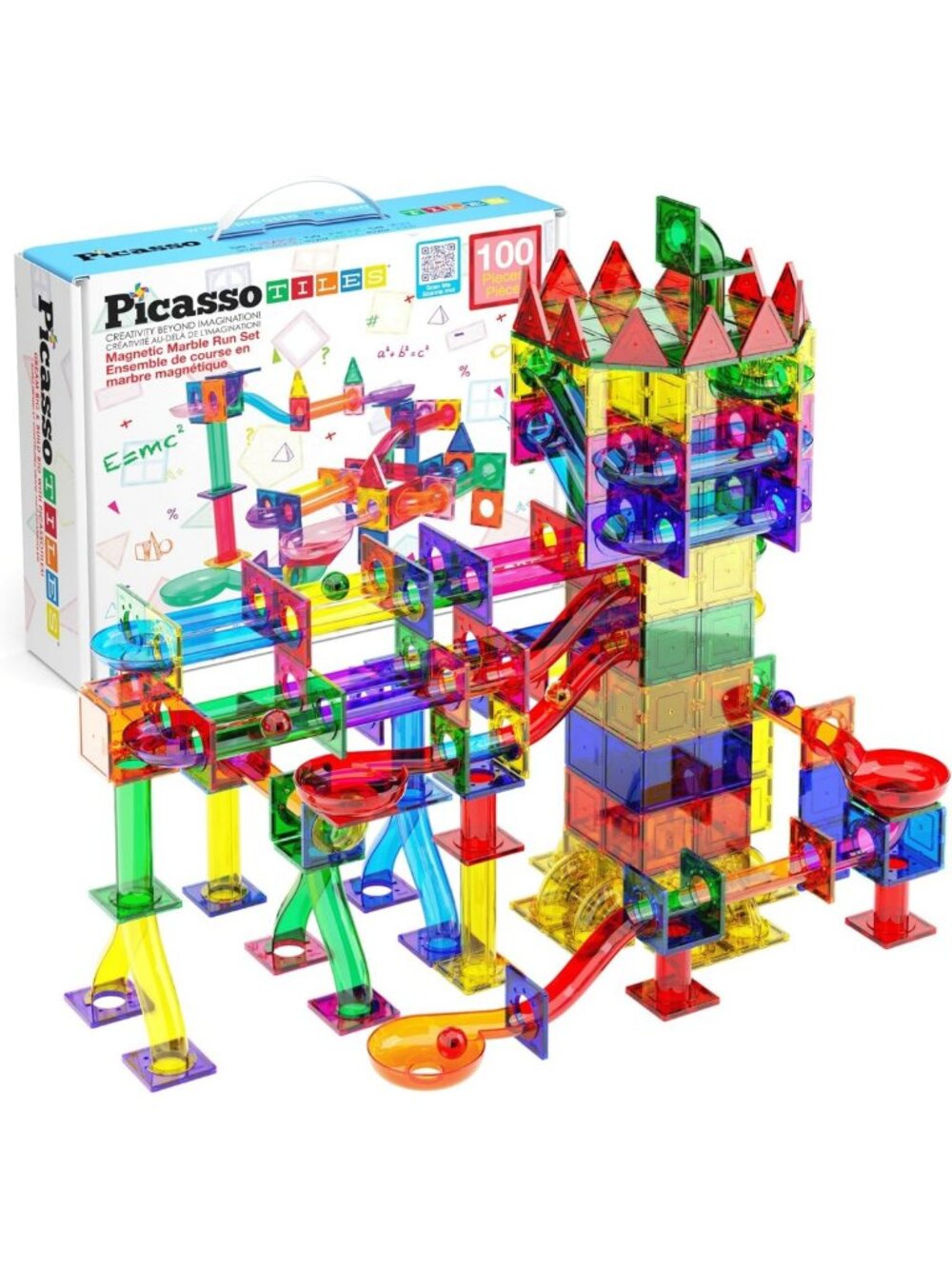 100-Piece Magnetic Marble Run & Race Track Set - STEM Toy for Ages 3